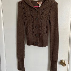 Mudd large button hooded sweater size small.